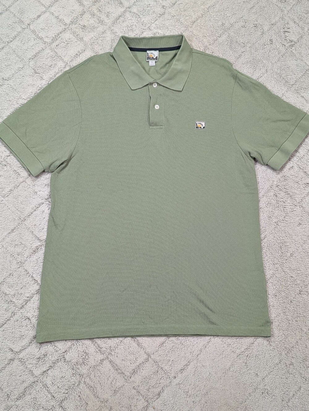Sunspel Paul Weller Shirt Mens XL Green Sage Polo Cotton Pique Classic Preppy